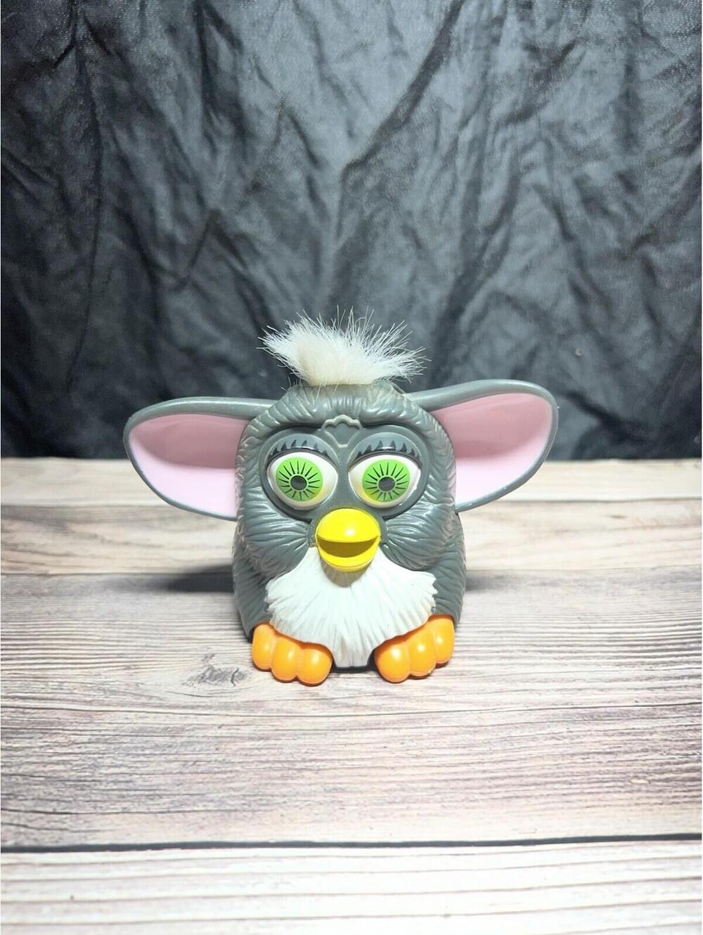 Tiger Electronics for McDonald’s Furby 1998 Gray W/ White Hair Plastic Toy